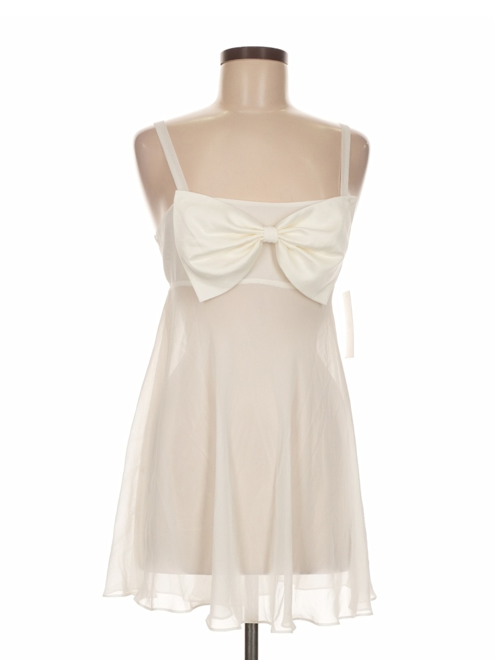 NWT Sheer ivory white Bow-Front Chemise Size M Anthropology RYA collection